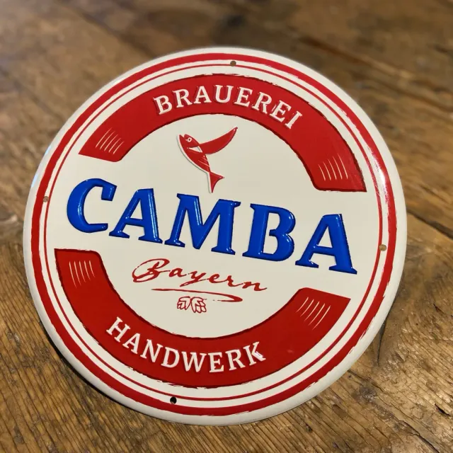 Camba Blechschild 30cm Metallschild rund Brauerei
