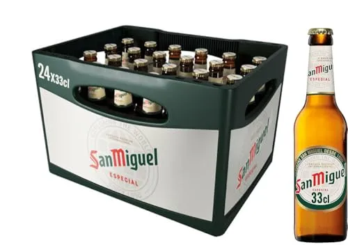 San Miguel Especial Lager Flaschenbier 24x0,33l Kasten