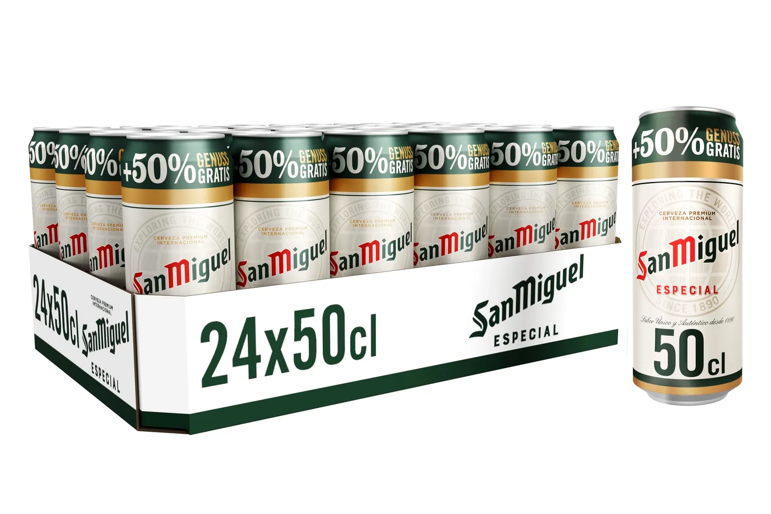 San Miguel Especial Lager Bier 24x0,33l Dose frisch