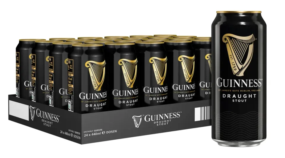 Guinness Draught Stout Bier 24x0,44l Dose herb