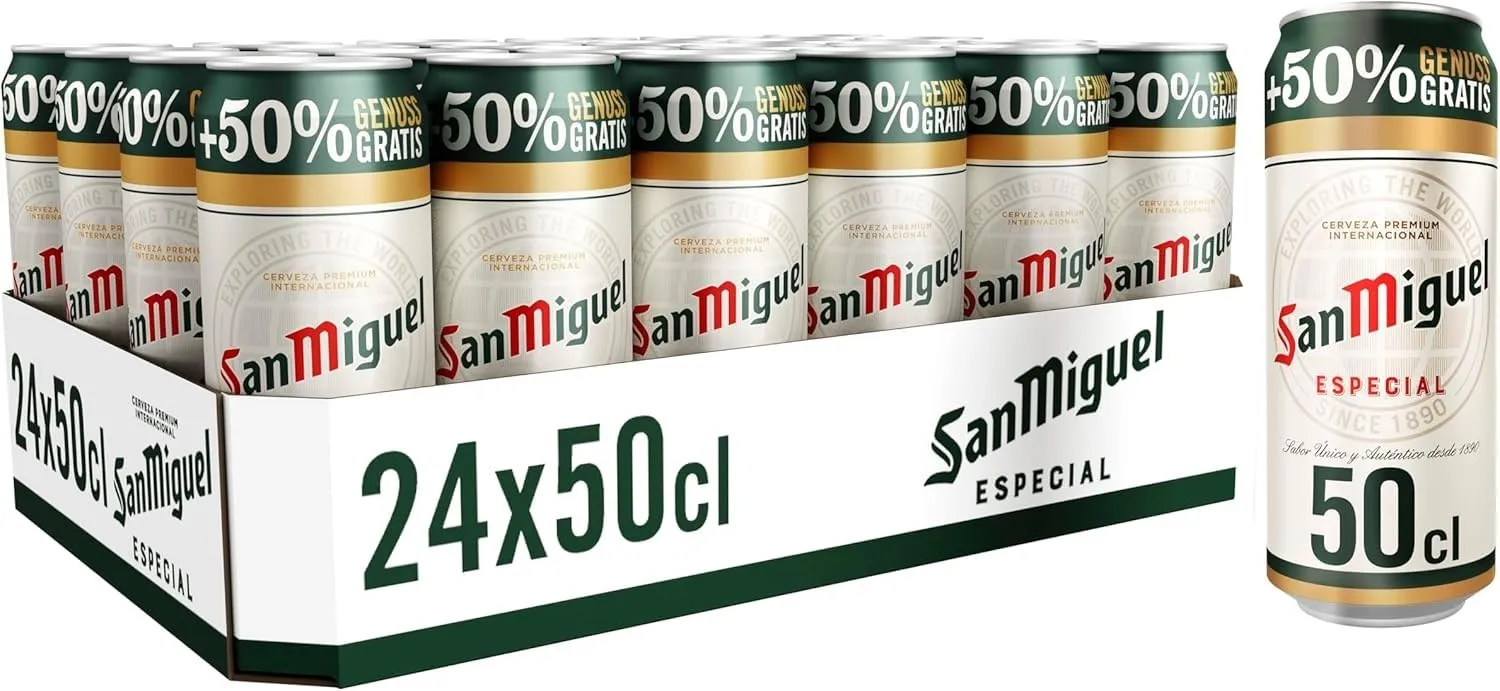 San Miguel Especial Lager Bier 24x0,33l Dose frisch