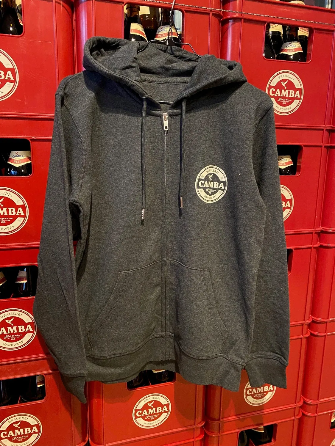 Camba Zipper Hoodie grau Sweat Baumwolle Logo