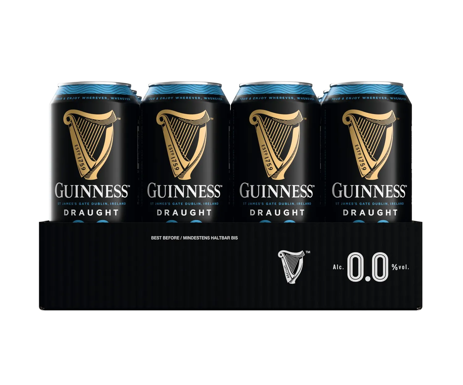 Guinness Draught 0.0 Stout Alkoholfrei 24x0,44l Dose cremig