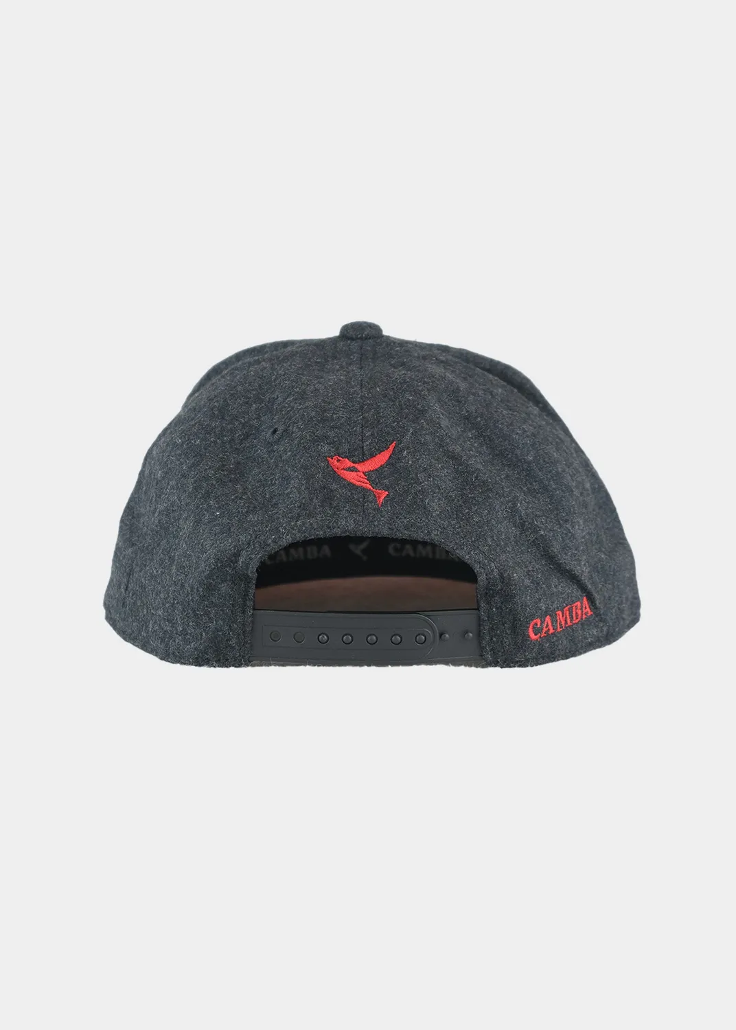 Camba Cap Bavarian Caps grau-rot Snapback Metallpatch