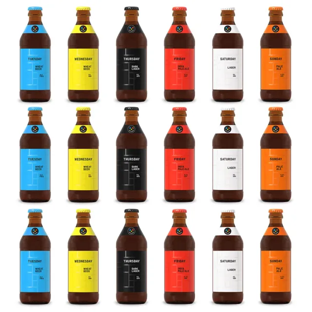 And Union Weekday 18-Pack Bier Probierpaket 6 Sorten