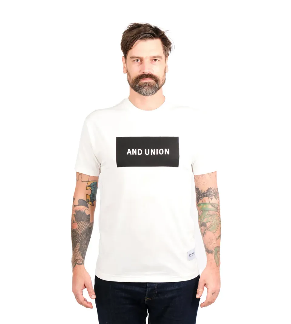 And Union Logo T-Shirt Baumwolle Siebdruck schwarz