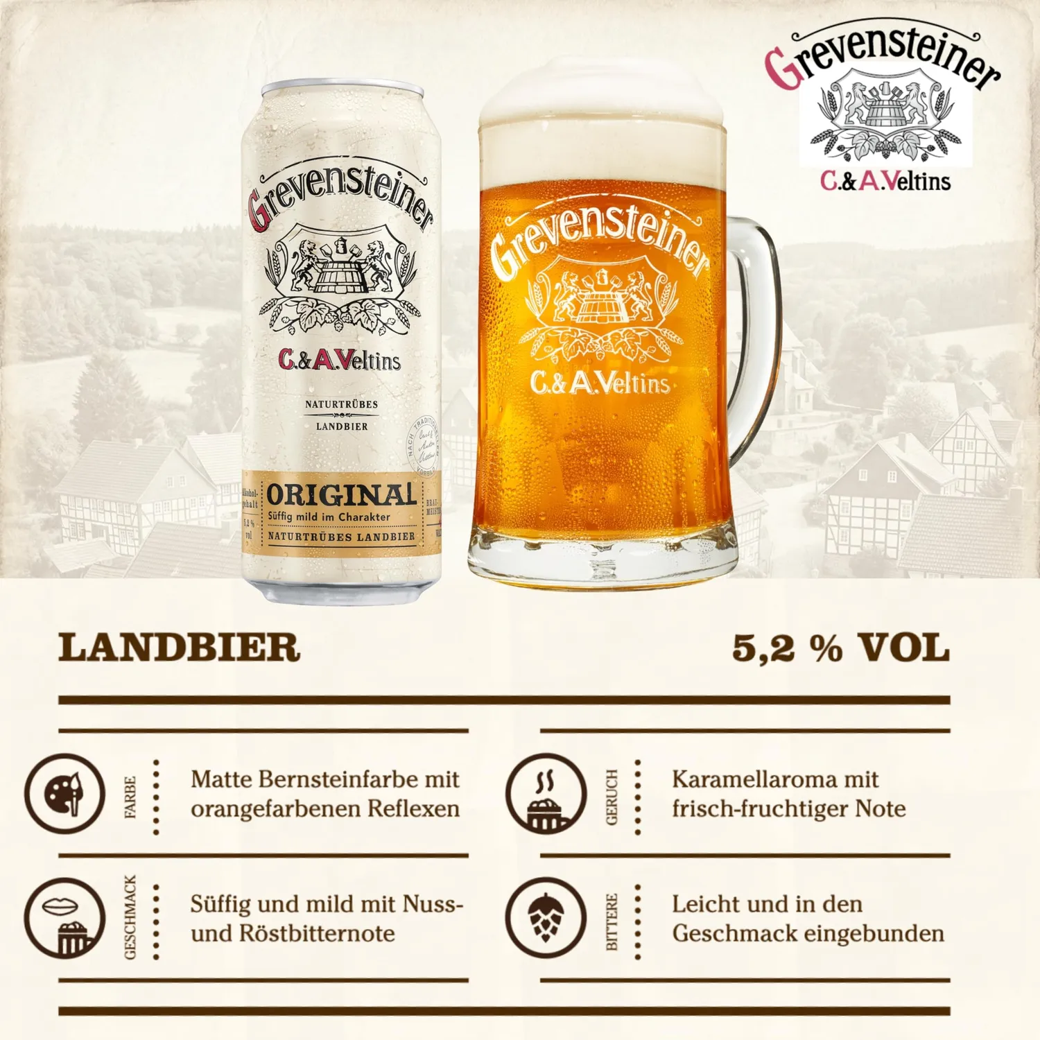 Grevensteiner Original Landbier Dose 24x0,5l naturtrüb