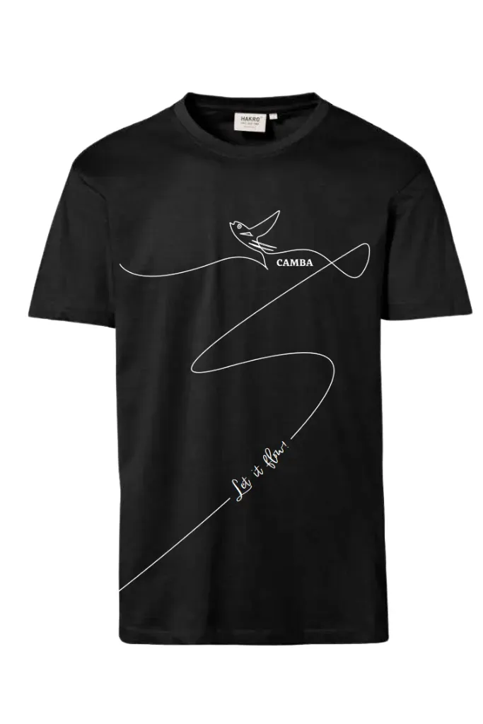 Camba Design T-Shirt Marineblau Schwarz weißer Druck