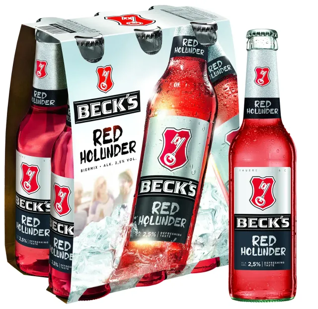 Beck's Red Holunder Biermix 24x0,33l Kasten frisch