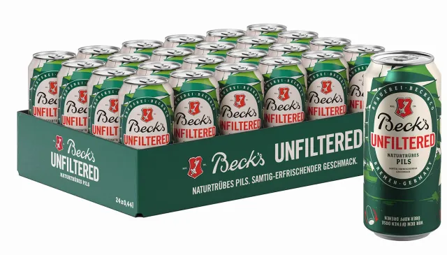 Beck's Unfiltered Dosenbier 24x0,44l naturtrüb